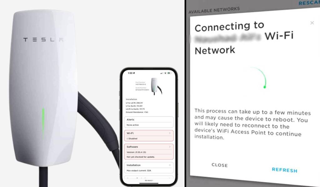 tesla wall charger not connecting to wifi