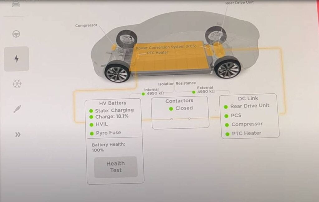 Service mode Tesla Check battery health step 8