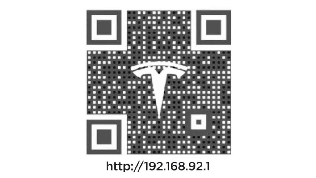 tesla charger ip address QR code to scan