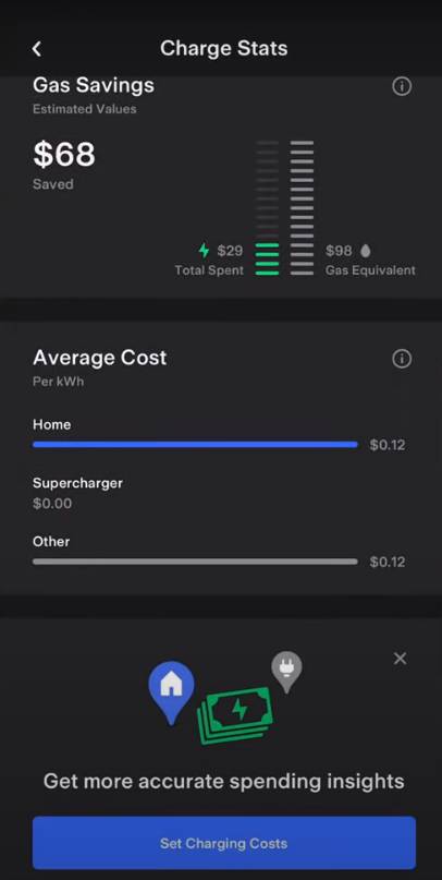 See tesla charge stats Step 6