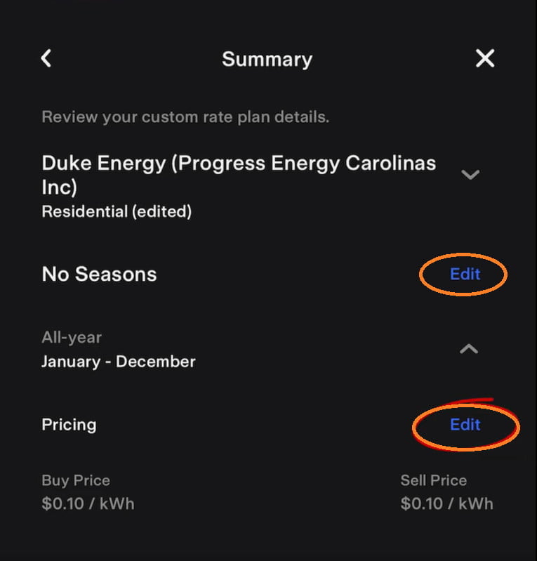 Tesla app customise charge rates step 8